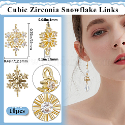 10 pièces en laiton micro pavé clair breloques de connecteur de zircone cubique&nbsp;ZIRC-BBC0002-86C