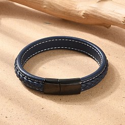 Плетеные браслеты шнур кожаный&nbsp;BJEW-H561-10
