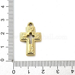 304ステンレスペンダント  クロスチャーム  14KGP本金メッキ  24.5x15x2mm  穴：1.8mm&nbsp;STAS-L022-110G-04
