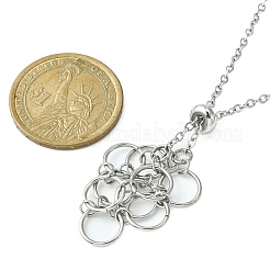 Устойчивые к потускнению цепи из нержавеющей стали 304 макраме мешочек пустой держатель камней для изготовления подвесок ожерелий NJEW-TA00083-01