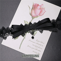 Женские колье-чокер с бантом из полиэстерового цветочного кружева&nbsp;FS-WGE4196-01