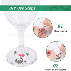 20 шт. 10 стиля латунных серег-колец со стеклянным жемчугом для женщин&nbsp;AJEW-BC0003-16