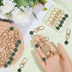 20 pendentif décoratif en alliage émaillé en forme de trèfle&nbsp;HJEW-CP00072