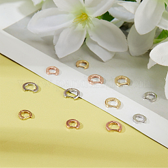 12 шт. 6 стиля латунных серег-колец с микропаве из прозрачного кубического циркония EJEW-AN0004-59