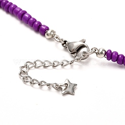 Стекла семян бисера ожерелья NJEW-JN03646