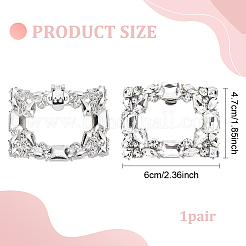 1 пара украшений для обуви из сплава и страз FIND-AN0001-11A