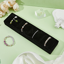 Бархатная витрина для часов с прямоугольной 4 сеткой AJEW-WH0166-11A