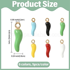 30шт 6 цвета сплава эмалевые подвески&nbsp;ENAM-YW0005-78
