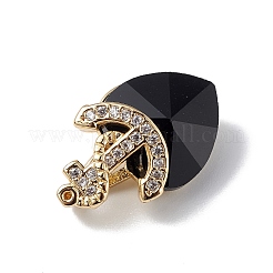 Véritable 18k plaqué or placage en laiton micro pave clair pendentifs en zircone cubique&nbsp;KK-C015-07G-13