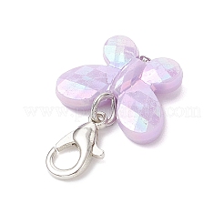 Подвесные украшения в виде бабочек из непрозрачного акрила с имитацией жемчуга HJEW-JM03920-02