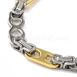 Collar de cadena de eslabones en forma de 8 de acero inoxidable 201&nbsp;NJEW-F22-39M-GP