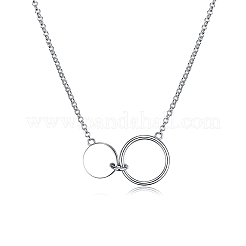 925 ожерелье с круглым геометрическим кулоном из стерлингового серебра для ежедневного ношения BO0025