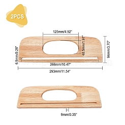 2 pieza de asas de madera para bolsas&nbsp;WOOD-WR0001-04B