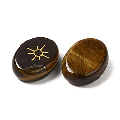 13 шт. натуральный рунический камень тигровый глаз&nbsp;G-C095-02E