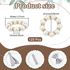 Пластиковые кольца для салфеток с искусственным жемчугом и стразами&nbsp;AJEW-WH0434-75