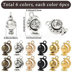 36 шт. 6-х цветные подвески из сплава теллуриона в тибетском стиле&nbsp;TIBEP-SC0003-31