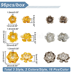 96 шт. 6 стильные железные колпачки для бусин IFIN-PH0005-14
