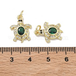 Pendentifs avec zircon cubiques à micro-pavés en laiton&nbsp;KK-K420-03B-G