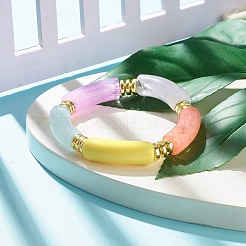 Bracciali elastici con perline in tubo acrilico&nbsp;BJEW-JB07767