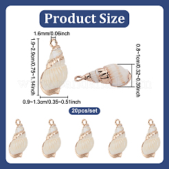 20 шт. гальванизированные спиральные подвески-ракушки&nbsp;SSHEL-UN0001-02