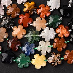 Смешанные природных драгоценных камней цветочные бусины нити G-L241B-07