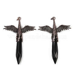 Große Anhänger aus natürlichem Obsidian&nbsp;G-T145-01R-07