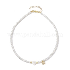 Ожерелья с подвесками из латуни микро-паве класса AAA с кубическим цирконием и буквами NJEW-JN04771-23