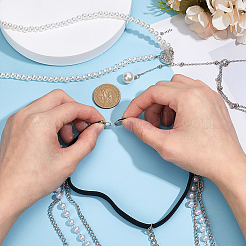 2 шт. 2 стиля железная цепочка на бедро с искусственным жемчугом из АБС-пластика и полиэстером&nbsp;AJEW-HY0002-14