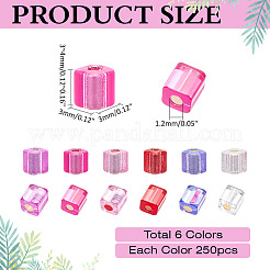 1500шт 6 цвета стеклянный бисер SEED-ME0001-14A