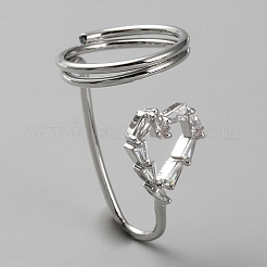 Женские кольца для ногтей из сплава Micro Pave с кубическим цирконием&nbsp;MRMJ-WH0002-08P-01