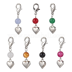 7 шт. чакра круглая подвеска из натурального белого нефрита HJEW-JM03192