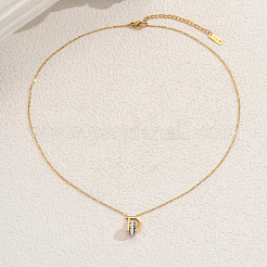 Кольцо из нержавеющей стали с прозрачным кубическим цирконием и подвеской в виде буквы D для женщин QW1472