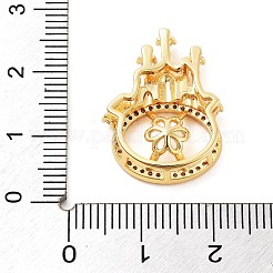 Подвеска из латуни с микропаве и кубическим цирконием в виде замка KK-L217-002G