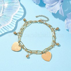 Браслеты из латунной скрепки и цепочки Фигаро AJEW-AN00597