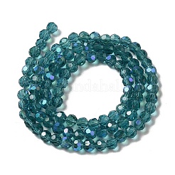 Chapelets de perles en verre transparent électrolytique&nbsp;EGLA-A035-T4mm-L12