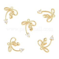 5 шт. Латунные подвески с микропаве&nbsp;KK-YW0004-13