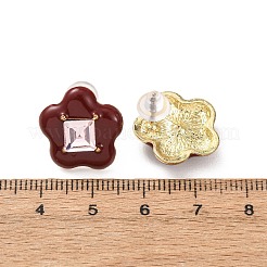 Valentinstag-Ohrstecker aus Legierung und Harz&nbsp;EJEW-T055-04