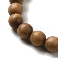 Braccialetti elasticizzati con perline rotonde in legno di sandalo e pietra shoushan sintetica da 8.5 mm&nbsp;BJEW-B080-08B