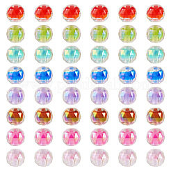 64 шт. 8-цветные прозрачные акриловые европейские бусины с УФ-покрытием&nbsp;OACR-TA0001-31