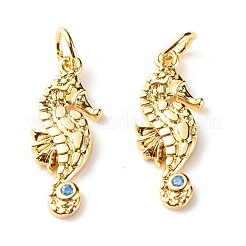 Латунные подвески из голубого циркония с микропаве&nbsp;ZIRC-P094-16G-RS