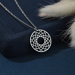 201 ожерелье из нержавеющей стали с полым кулоном в форме пончика&nbsp;FS-WG274E3-02