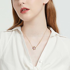 Collier pendentif flocon de neige de noël en zircone cubique colorée&nbsp;JN1053A