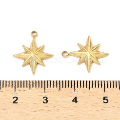 304ステンレスペンダント  星のチャーム  18KGP本金メッキ  16x13.5x2mm  穴：1.5mm&nbsp;X-STAS-A089-02G