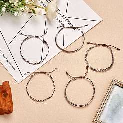 5 stücke 5 stil nylonfaden gewebte geflochtene armbänder set&nbsp;BJEW-SW00052