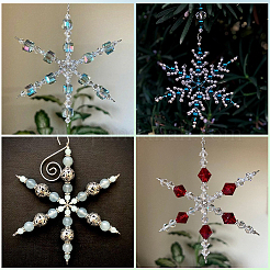 30 шт. рождественские снежинки из железной проволоки&nbsp;IFIN-SC0001-98A