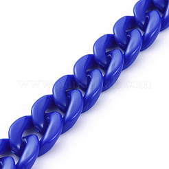 手作りの不透明アクリルカーブチェーン  ミックスカラー  リンク：19x13.5x4.5mm  39.37インチ（1m）/連&nbsp;AJEW-JB00662