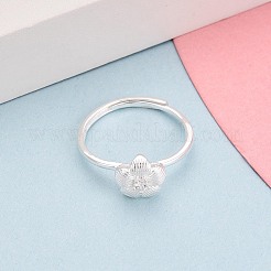 925 регулируемое кольцо из стерлингового серебра с микропаве из прозрачных кубических цирконий для женщин&nbsp;STER-N016-142S