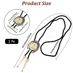 Ожерелья из сплава ковбойский вестерн с подвеской в виде буквы «боло»&nbsp;NJEW-WH20014-02D