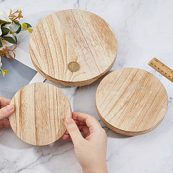 3 шт. деревянная круглая подставка под дисплей для ванной комнаты AJEW-FH0006-62