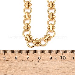 8 mm 304 Edelstahl strukturierte Ringgliederketten&nbsp;NJEW-Z105-04G-01
